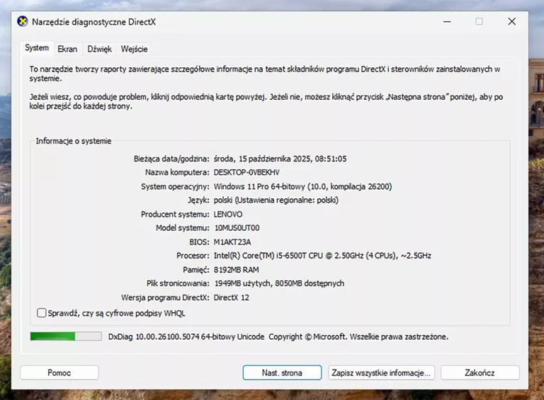 MINI PC LENOVO THINKCENTRE M910Q I5-6500T 8GB 240GB SSD W11 2017R