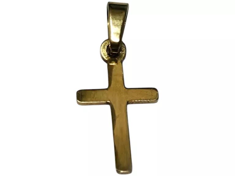 MINIMALISTYCZNY ZŁOTY KRZYZYK PRÓBA 585 0,25G 20X8MM
