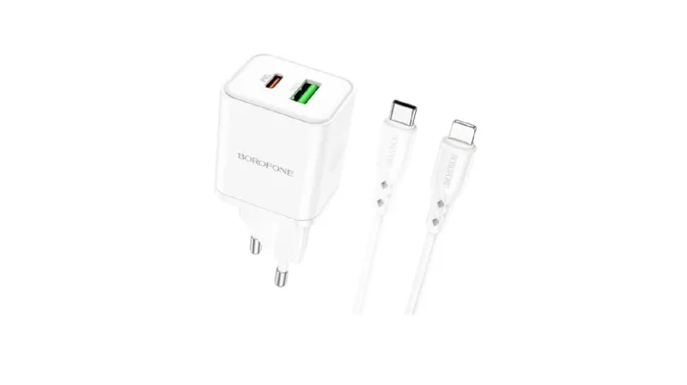 BOROFONE ŁADOWARKA SIECIOWA BN7 USB+TYPC QC3.0 PD20W + KABEL TYPC-LIGHTNIN