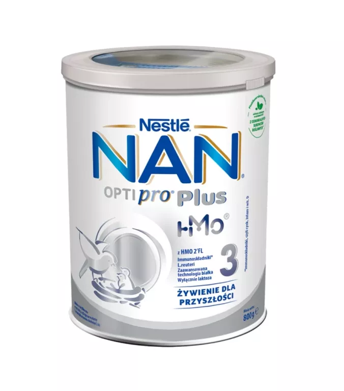 NAN OPTIPRO PLUS 3 HMO PRODUKT NA BAZIE MLEKA DLA MAŁYCH DZIECI 800 G