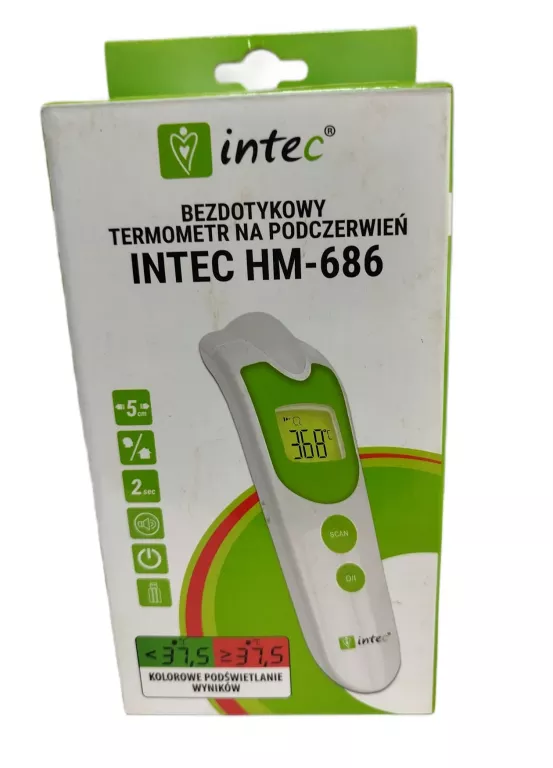 TERMOMETR BEZDOTYKOWY NA PODCZERWIEŃ INTEC HM-686