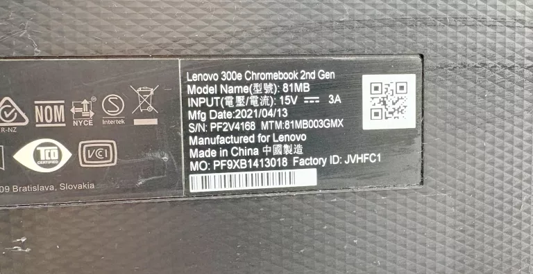 LAPTOP LENOVO CHROMEBOOK 300E 2ND GEN INTEL CELERON N4020 4GB/32GB