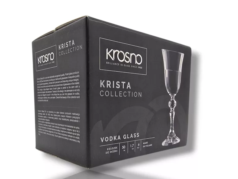 KIELISZKI DO WÓDKI 6 SZT. 50 / 60 ML KRISTA KROSNO