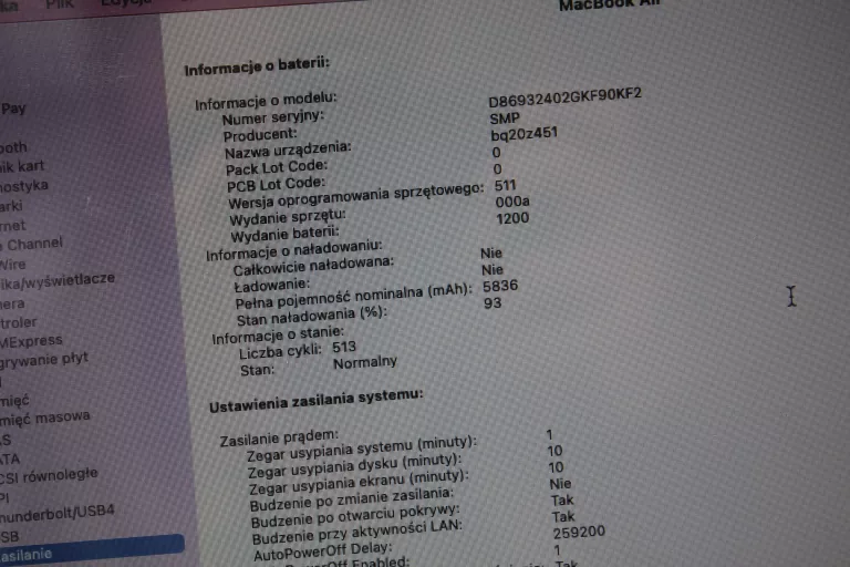 LAPTOP MACBOOK AIR A1466 I7/256GB/8GB