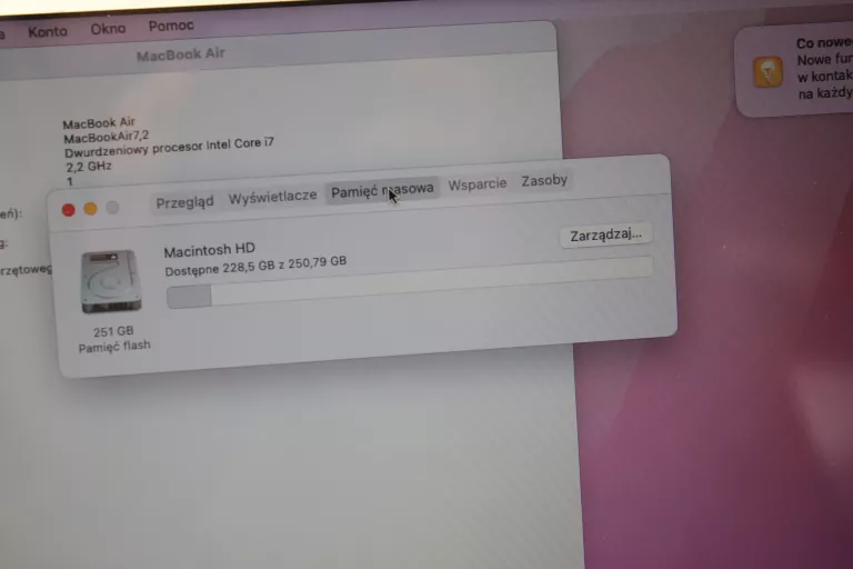LAPTOP MACBOOK AIR A1466 I7/256GB/8GB
