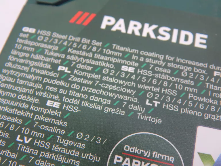 KOMPLET STALOWYCH WIERTEŁ PARKSIDE