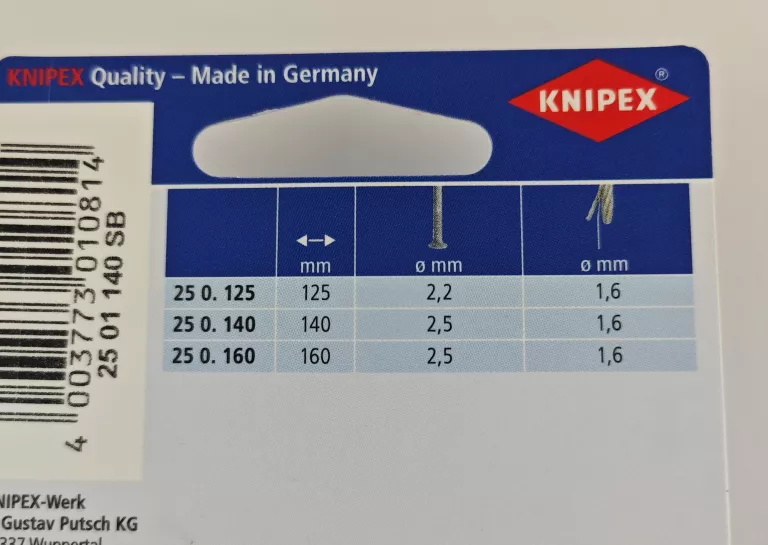 KNIPEX SZCZYPCE Z OSTRZEM