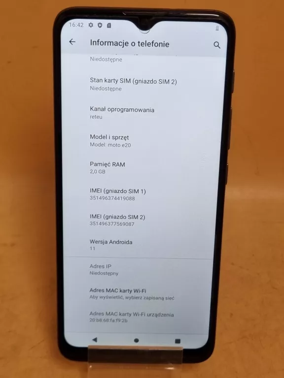 TELEFON MOTOROLA MOTO E20 2/32GB