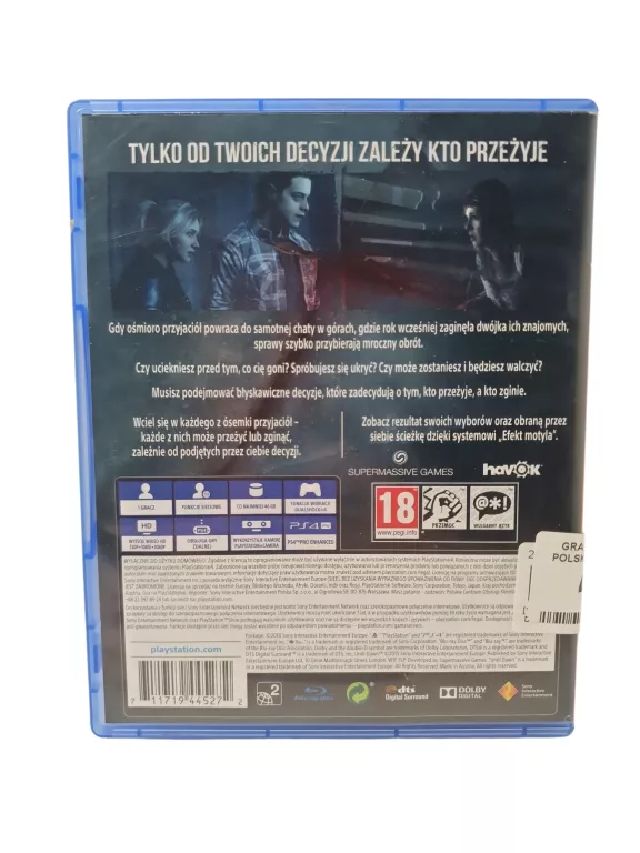 GRA NA PS4 UNTIL DAWN