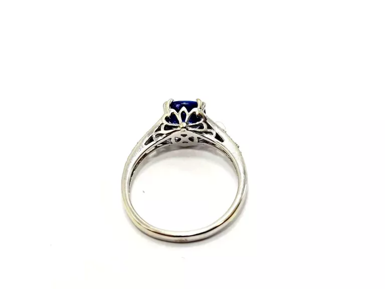 ZŁOTY PIERŚCIONEK Z DIAMENTAMI I TANZANITEM 1,65CT 585 2,82G 0,11CT 12