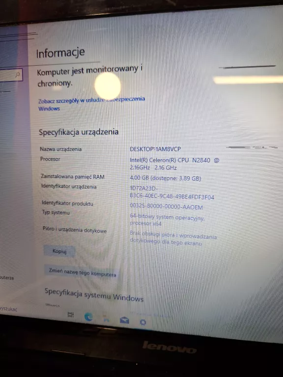 LAPTOP LENOVO G50-30 80G0 15,6" RAM 4GB DYSK 1TB