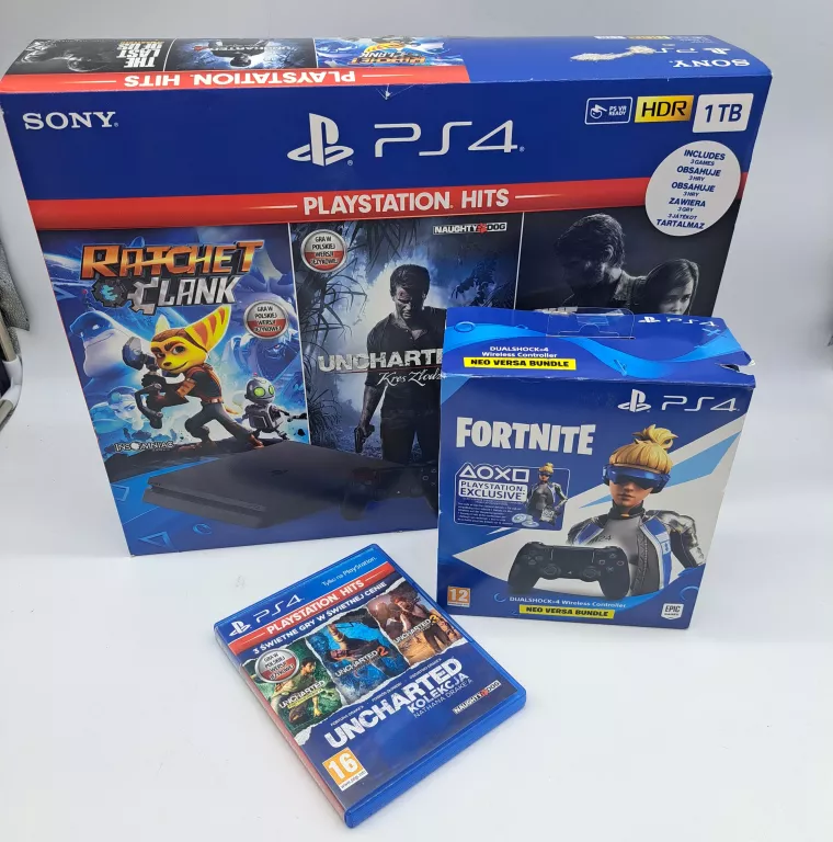 KONSOLA PLAYSTATION 4 SLIM 1TB | 2X PAD | ZAASILANIE | PUDEŁKO
