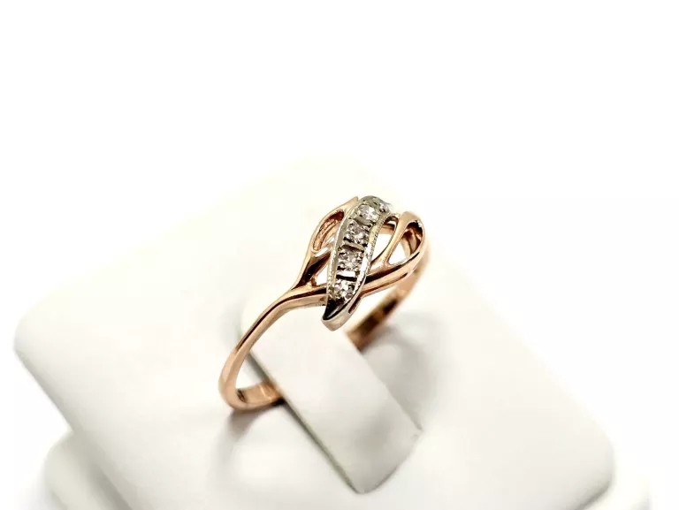 ZŁOTY PIERŚCIONEK Z DIAMENTAMI 585 2,09G 0,07CT 15