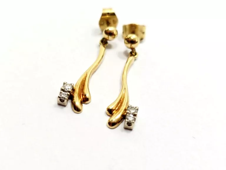 ZŁOTE KOLCZYKI Z DIAMENTAMI 585 3,73G 0,14CT