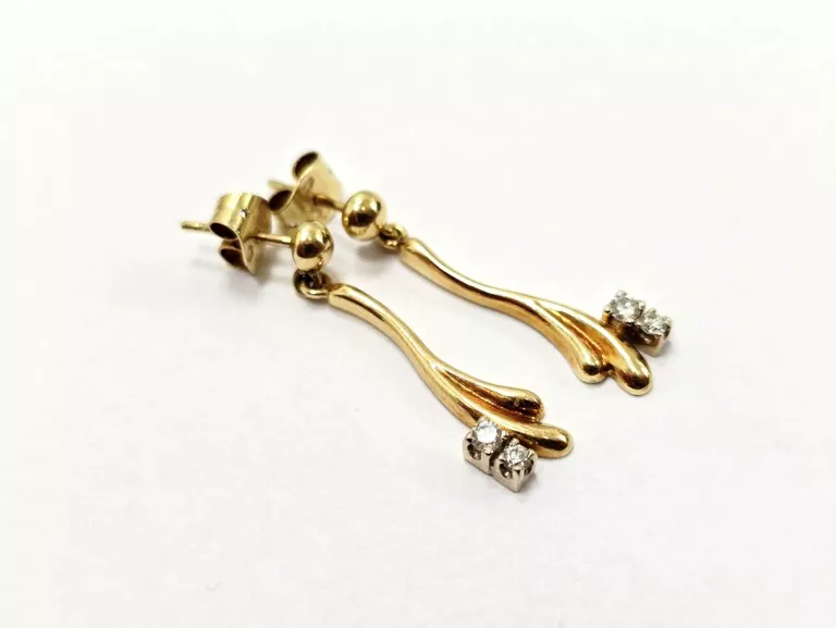 ZŁOTE KOLCZYKI Z DIAMENTAMI 585 3,73G 0,14CT