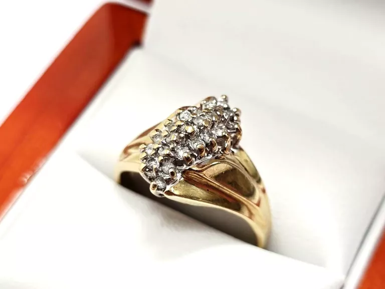 ZŁOTY PIERŚCIONEK Z DIAMENTAMI 417 3,77G 0,22CT 16