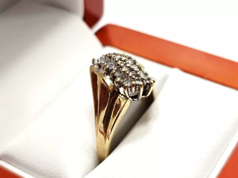 ZŁOTY PIERŚCIONEK Z DIAMENTAMI 417 3,77G 0,22CT 16