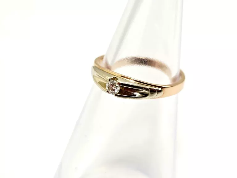 ZŁOTY PIERŚCIONEK Z DIAMENTEM 585 3,04G 0,12CT 17