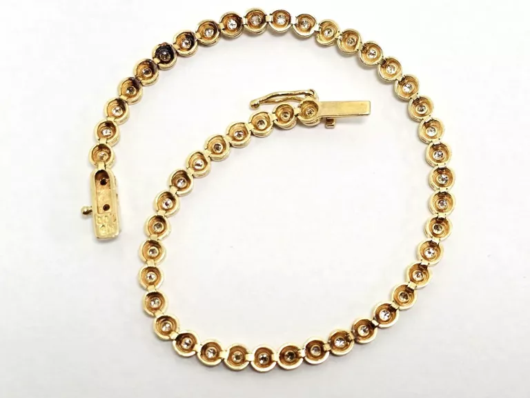 ZŁOTA BRANSOLETKA Z DIAMENTAMI 750 7,06G 0,80CT 18CM