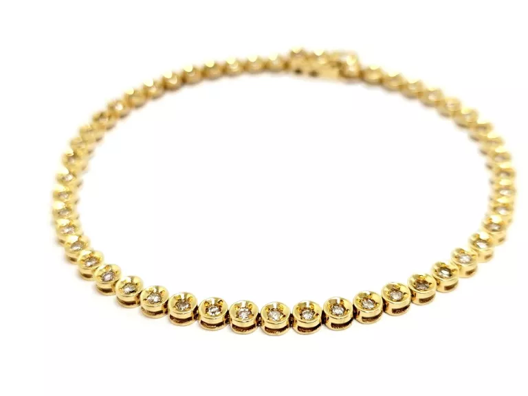 ZŁOTA BRANSOLETKA Z DIAMENTAMI 750 7,06G 0,80CT 18CM