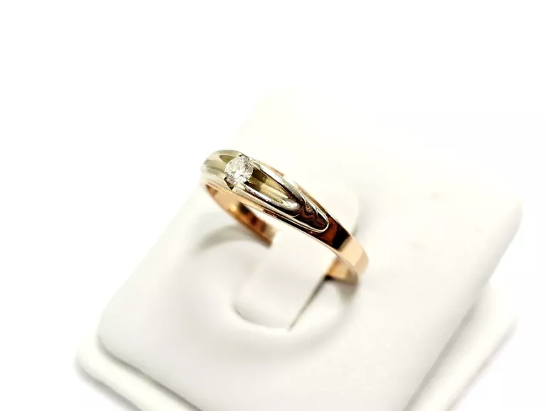 ZŁOTY PIERŚCIONEK Z DIAMENTEM 585 3,04G 0,12CT 17