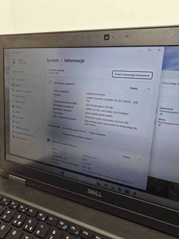 DELL LATITUDE E5580 | 15,6" | INTEL CORE I5-6300 | 8GB RAM | 256GB