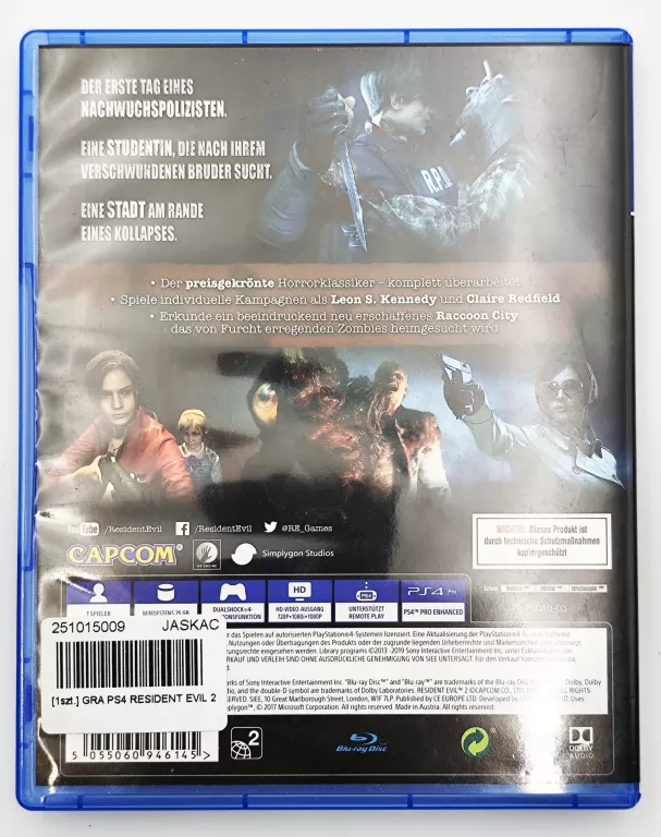 GRA PS4 RESIDENT EVIL 2