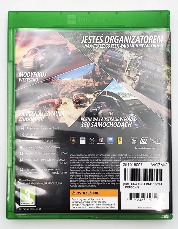 GRA XBOX ONE FORZA HORIZON 3