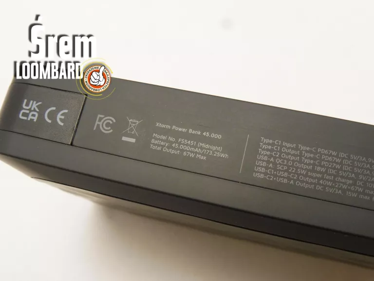 POWERBANK XTORM FS5451 45000MAH, 67W, SOLO, BDB STAN!