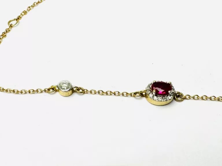 ZŁOTA BRANSOLETKA Z ZAWIESZKĄ Z DIAMENTAMI PR.417 W.1,06