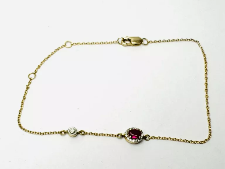 ZŁOTA BRANSOLETKA Z ZAWIESZKĄ Z DIAMENTAMI PR.417 W.1,06