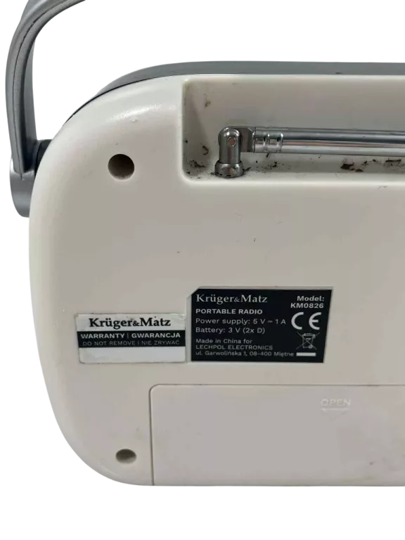 RADIO PRZENOŚNE POKOJOWE , NA DZIAŁKĘ ANALOGOWE KRUGER&MATZ MODEL KM0826