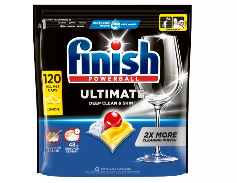 KAPSUŁKI DO ZMYWARKI FINISH POWERBALL ULTIMATE ALL IN 1 LEMON - 120 SZT.