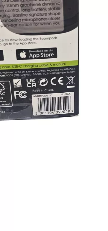 BOOMPODS BASSLINE HUSH 28DB ANC CZARNE