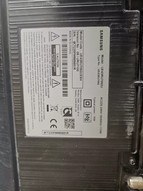 TELEWIZOR SAMSUNG UE43RU7092U SMART DVBT PILOT