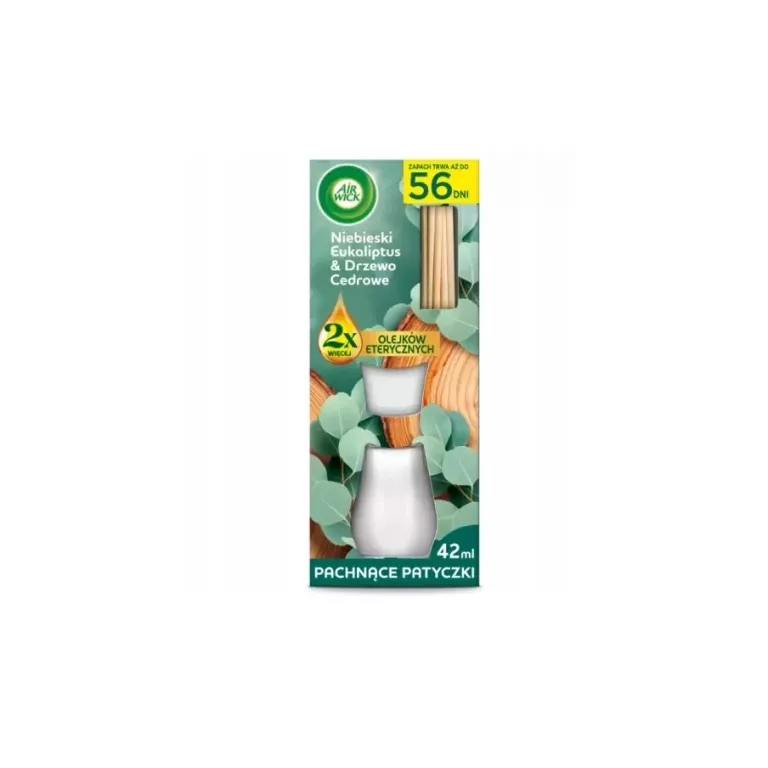 AIR WICK PATYCZKI ZAPACHOWE NIEBIESKI EUKALIPTUS & DRZEWO CEDROWE 42ML