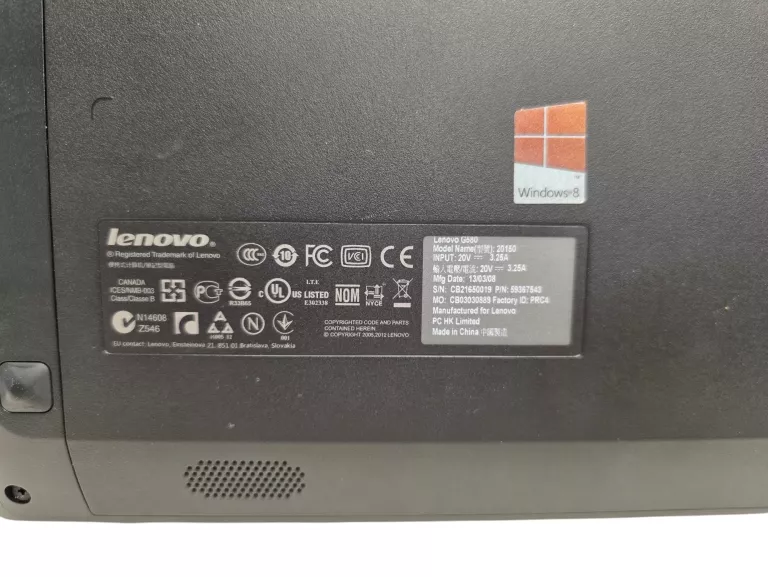 LAPTOP LENOVO G580 ZASILACZ