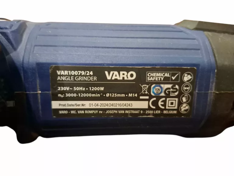 SZLIFIERKA KĄTOWA VARO VAR100079/24 1200W 125MM