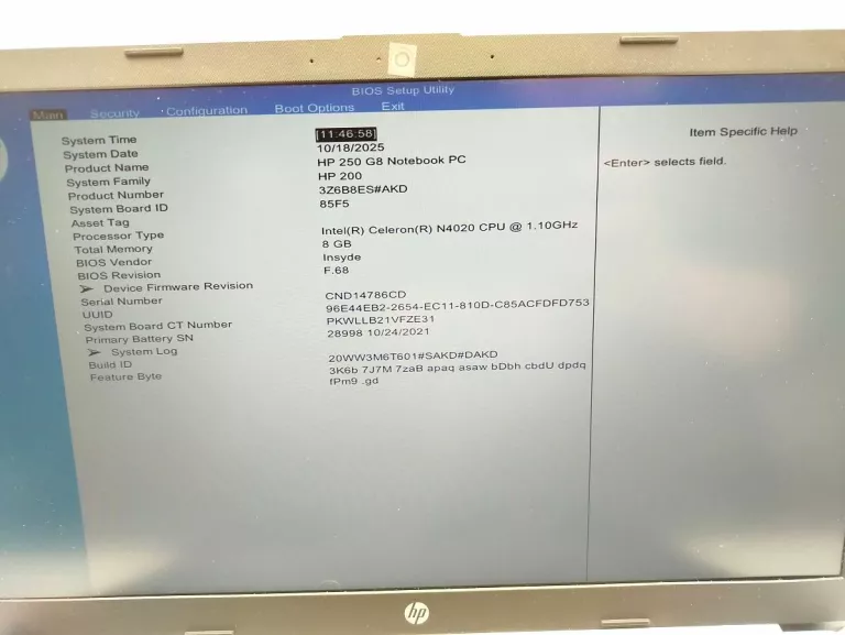 LAPTOP HP 250 G8
