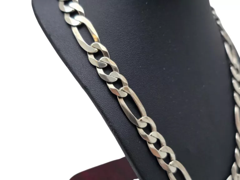 SOLIDNY SREBRNY MĘSKI ŁAŃCUSZEK 925 - 50,85G - 48CM - FIGARO