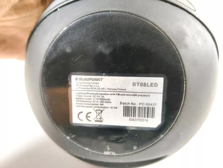 GŁOŚNIK BLUETOOTH BLAUPUNKT BT08LED BN