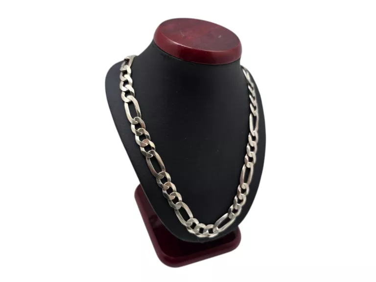 SOLIDNY SREBRNY MĘSKI ŁAŃCUSZEK 925 - 50,85G - 48CM - FIGARO