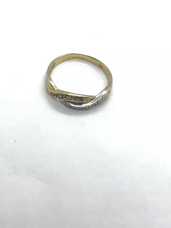 PIEKNY ZŁOTY PIERSCIONEK Z CYRKONIAMI P.333 /R.20