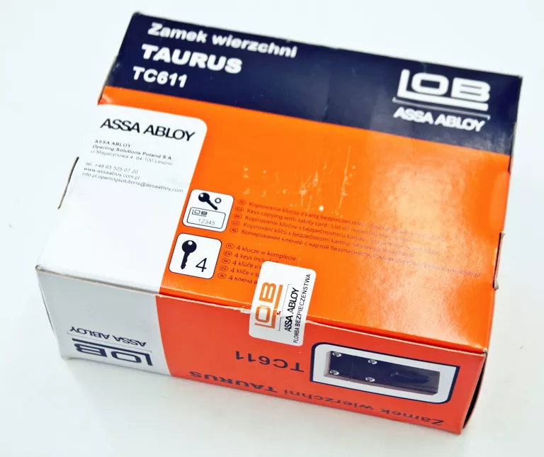 ZAMEK NAWIERZCHNIOWY LOB TAURUS XT TC611 ATEST KL. 5 BRĄZ 4 KLUCZE/FABRYKA