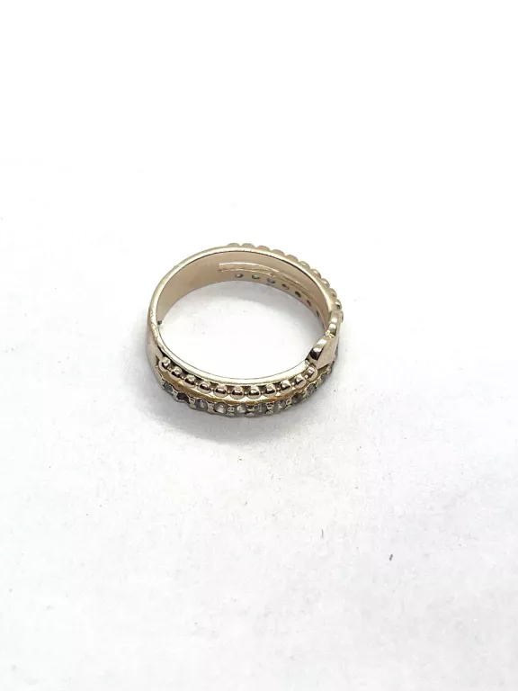 PIĘKNY ZŁOTY PIERŚCIONEK SERDUSZKO P 585/ 2,69G BRAK JEDNEJ CYRKONII .