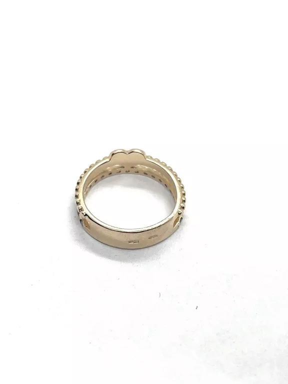 PIĘKNY ZŁOTY PIERŚCIONEK SERDUSZKO P 585/ 2,69G BRAK JEDNEJ CYRKONII .