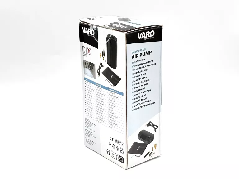 KOMPRESOR PRZENOŚNY VARO VAR10082/25 8V 2500MAH 10.3BAR 150PSI