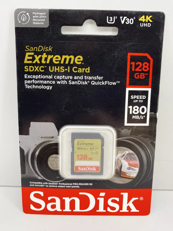 KARTA PAMIĘCI SANDISK SDXC 128GB EXTREME 180/90 P001-000157-128G