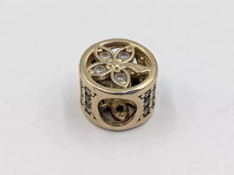 ZŁOTA ZAWIESZKA CHARMS KWIAT CYRKONIE 585 1,61G