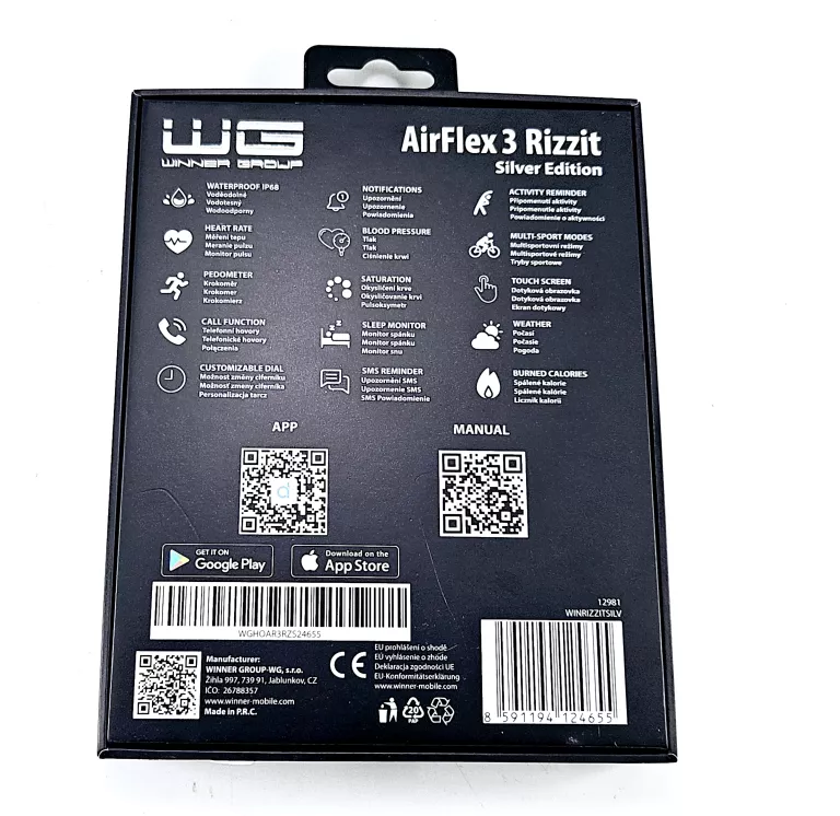 SMARTWATCH AIRFLEX 3 RIZZIT SILVER EDITION 2 WATCH STRAPS #IGŁA